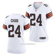 Camiseta NFL Game Mujer Chicago Bears Nick Chubb Blanco