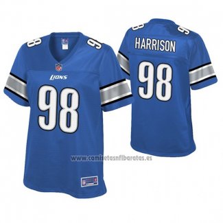 Camiseta NFL Game Mujer Detroit Lions Damon Harrison Azul Historic Logo