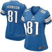 Camiseta NFL Game Mujer Detroit Lions Johnson Azul