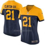 Camiseta NFL Game Mujer Green Bay Packers Clinton Dix Negro Amarillo