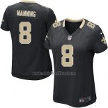 Camiseta NFL Game Mujer New Orleans Saints Manning Negro