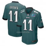 Camiseta NFL Game Philadelphia Eagles A.J. Brown Super Bowl LVII Patch Verde