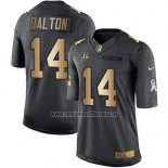 Camiseta NFL Gold Anthracite Cincinnati Bengals Dalton Salute To Service 2016 Negro