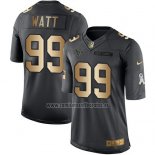 Camiseta NFL Gold Anthracite Houston Texans Watt Salute To Service 2016 Negro