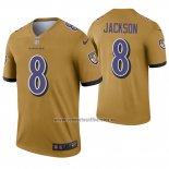 Camiseta NFL Legend Baltimore Ravens 8 Lamar Jackson Inverted Oro