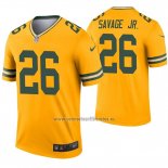 Camiseta NFL Legend Green Bay Packers 26 Darnell Savage Jr. Inverted Oro