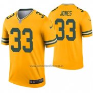 Camiseta NFL Legend Green Bay Packers 33 Aaron Jones Inverted Oro