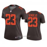 Camiseta NFL Legend Mujer Cleveland Browns Andrew Sendejo Alterno Marron