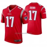 Camiseta NFL Legend New England Patriots 17 Antonio Brown Inverted Rojo