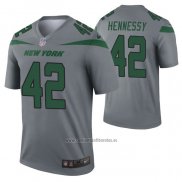 Camiseta NFL Legend New York Jets Thomas Hennessy Inverted Gris