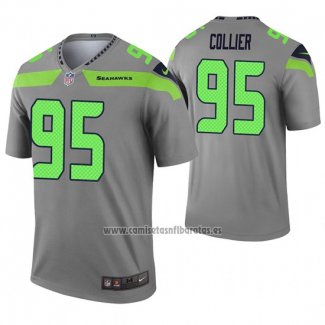 Camiseta NFL Legend Seattle Seahawks 95 L.j. Collier Inverted Gris