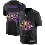 Camiseta NFL Limited Baltimore Ravens Brown Logo Dual Overlap Negro