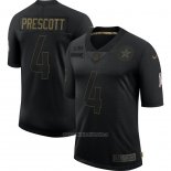 Camiseta NFL Limited Dallas Cowboys Prescott 2020 Salute To Service Negro