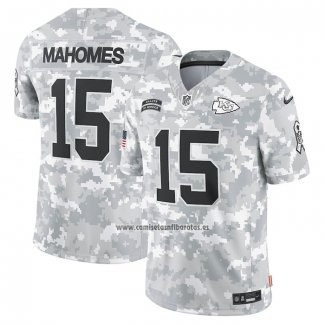 Camiseta NFL Limited Kansas City Chiefs Patrick Mahomes 2024 Salute To Service Gris