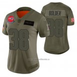 Camiseta NFL Limited Mujer New England Patriots Brandon Bolden 2019 Salute To Service Verde