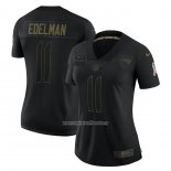 Camiseta NFL Limited Mujer New England Patriots Julian Edelman 2020 Salute To Service Negro