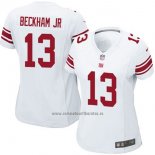 Camiseta NFL Limited Mujer New York Giants 13 Beckham Jr Blanco