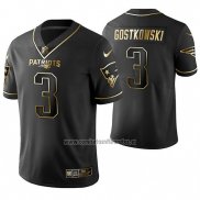 Camiseta NFL Limited New England Patriots Stephen Gostkowski Golden Edition Negro