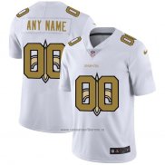 Camiseta NFL Limited New Orleans Saints Personalizada Logo Dual Overlap Blanco
