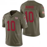 Camiseta NFL Limited New York Giants 10 Eli Manning 2017 Salute To Service Verde