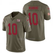 Camiseta NFL Limited New York Giants 10 Eli Manning 2017 Salute To Service Verde