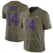 Camiseta NFL Limited Nino Minnesota Vikings 14 Diggs 2017 Salute To Service Verde