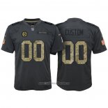 Camiseta NFL Limited Nino Pittsburgh Steelers Personalizada 2016 Salute To Service Negro