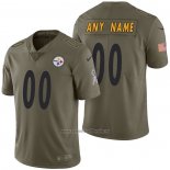 Camiseta NFL Limited Pittsburgh Steelers Personalizada 2017 Salute To Service Verde