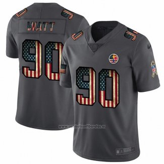 Camiseta NFL Limited Pittsburgh Steelers Watt Retro Flag Negro