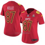 Camiseta NFL Mujer Pro Bowl AFC Kelce 2017 Rojo