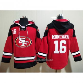 Sudaderas con Capucha San Francisco 49ers Joe Montana Rojo