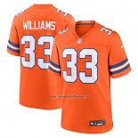 Camiseta NFL Game Denver Broncos Javonte Williams Mile High Collection 1977 Throwback Naranja
