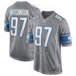 Camiseta NFL Game Detroit Lions Aidan Hutchinson Gris