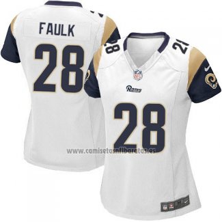 Camiseta NFL Game Mujer Los Angeles Rams Faulk Blanco