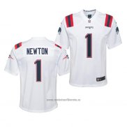 Camiseta NFL Game Nino New England Patriots Cam Newton 2020 Blanco