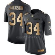 Camiseta NFL Gold Anthracite Las Vegas Raiders Jackson Salute To Service 2016 Negro
