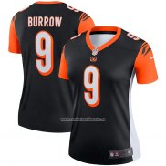 Camiseta NFL Legend Mujer Cincinnati Bengals Joe Burrow Negro