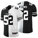 Camiseta NFL Limited Baltimore Ravens R.Lewis Black White Split