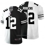 Camiseta NFL Limited Green Bay Packers Rodgers White Black Split