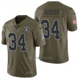 Camiseta NFL Limited Las Vegas Raiders 34 Bo Jackson 2017 Salute To Service Verde