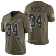 Camiseta NFL Limited Las Vegas Raiders 34 Bo Jackson 2017 Salute To Service Verde