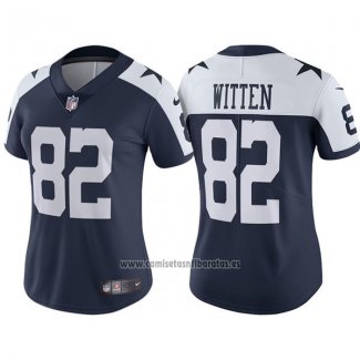 Camiseta NFL Limited Mujer Dallas Cowboys 82 Jason Witten Azul Vapor Untouchable Rush