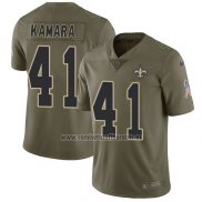 Camiseta NFL Limited New Orleans Saints 41 Alvin Kamara Verde Stitched 2017 Salute To Service
