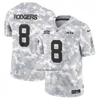 Camiseta NFL Limited New York Jets Aaron Rodgers 2024 Salute To Service Gris