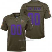 Camiseta NFL Limited Nino Minnesota Vikings Personalizada Salute To Service Verde