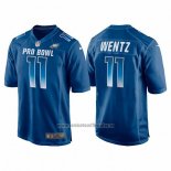 Camiseta NFL Pro Bowl Philadelphia Eagles 11 Carson Wentz NFC 2018 Azul