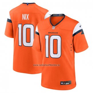 Camiseta NFL Game Denver Broncos Bo Nix 2024 NFL Draft First Round Pick Naranja