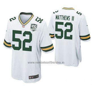 Camiseta NFL Game Green Bay Packers Clay Matthews Iii Blanco 100th Anniversary