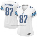Camiseta NFL Game Mujer Detroit Lions Pettigrew Blanco
