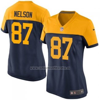 Camiseta NFL Game Mujer Green Bay Packers Nelson Negro Amarillo